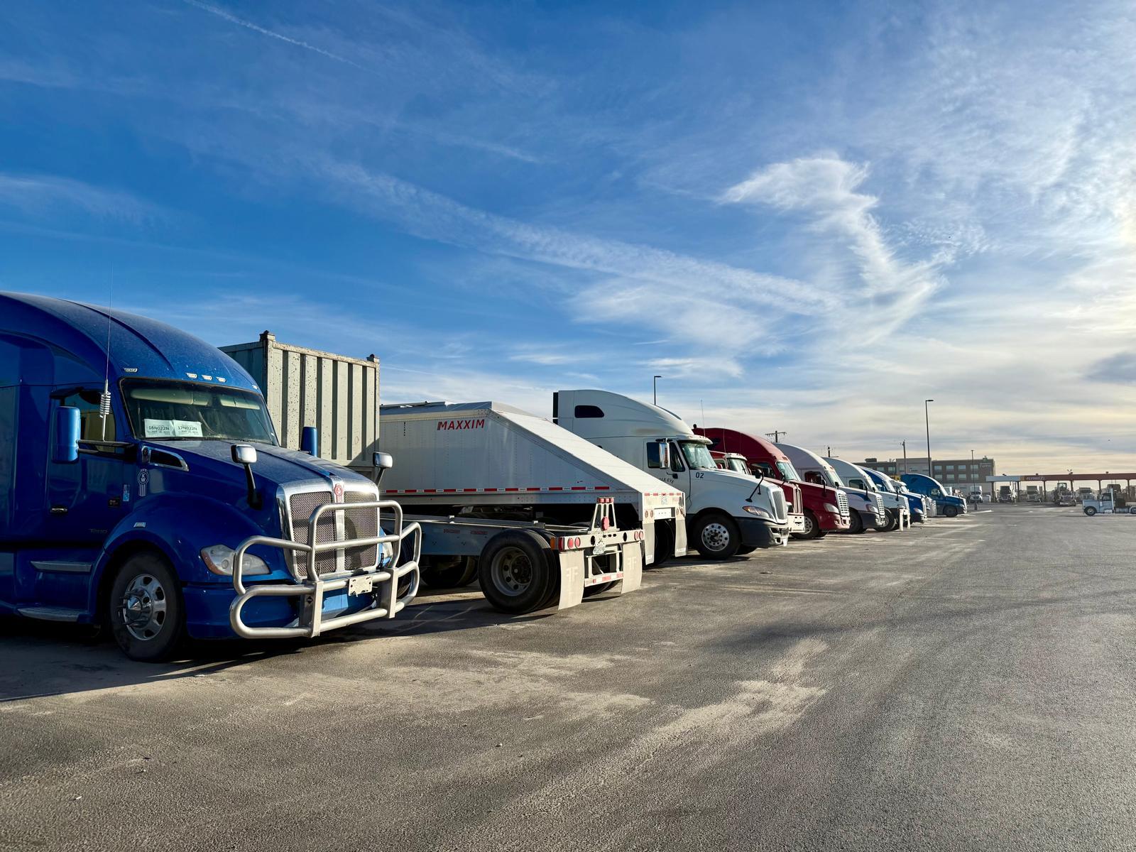 ABBA Global Corp fleet of tractors staged at the Kermit yard
